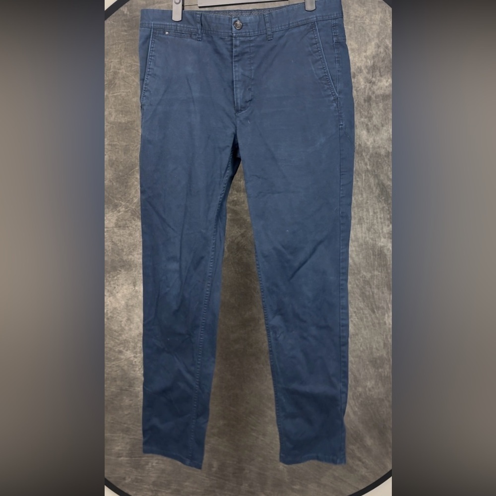 ZARA MAN Navy Slim Chino Pants | Men’s 32x30 Stretch Casual Trousers